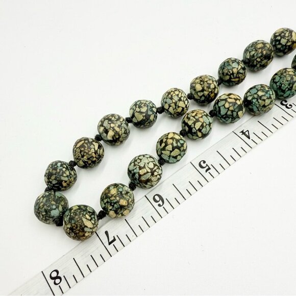 ANTIQUE TRIBAL AFGHANISTANMOSAIC GRADUATED BEAD NECKLACE - Picture 9 of 9